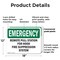 Signmission Remote Pull Station For Hood Fire Suppression Emergency Sign, Plastic, 18in W x 12in L, 2PK OS-2PACK-EM-P-1218-L-10417 - alternate 5